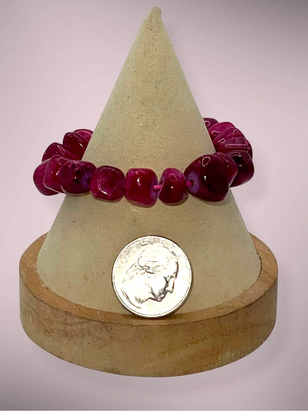 Dyed Agate Organic Nugget Beaded Stretch Bracelet